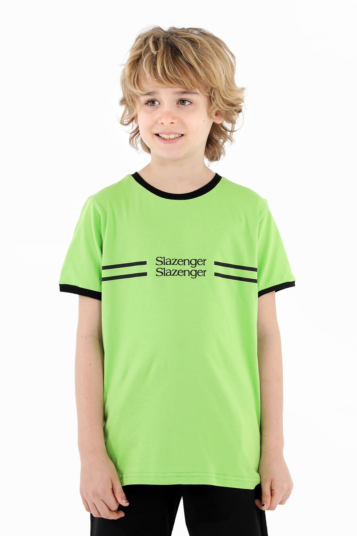 Slazenger PATRICIA Erkek Çocuk T-Shirt Yeşil - Thumbnail