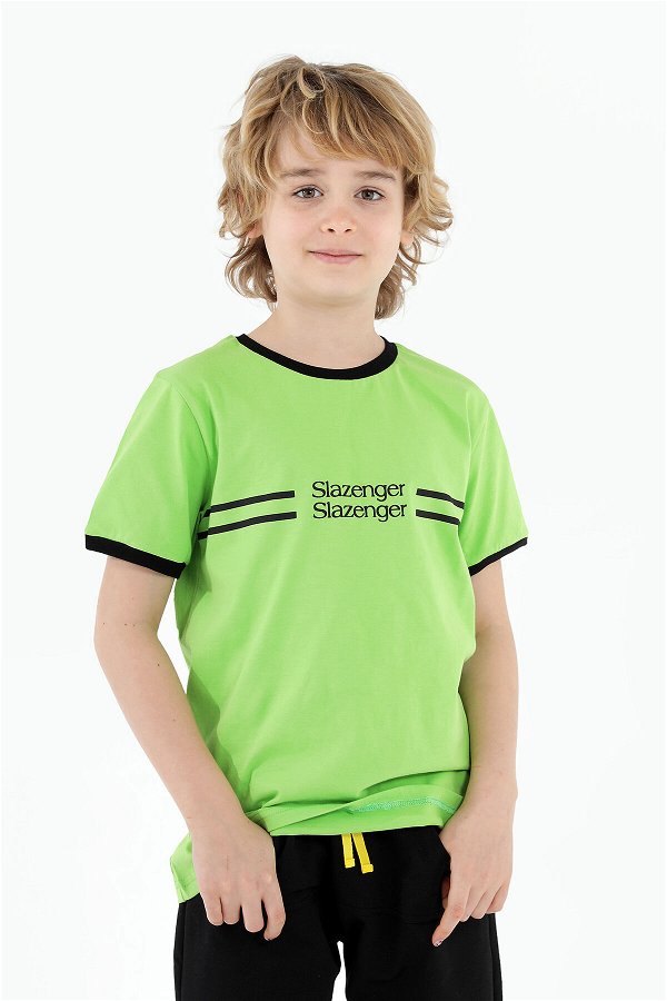 Slazenger PATRICIA Erkek Çocuk Kısa Kol T-Shirt Yeşil