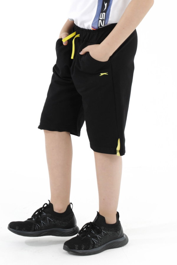 Slazenger PATTON Erkek Çocuk Cepli Siyah Şort