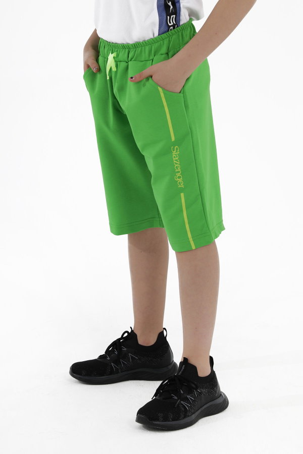 Slazenger PECE Erkek Çocuk Cepli Yeşil Şort