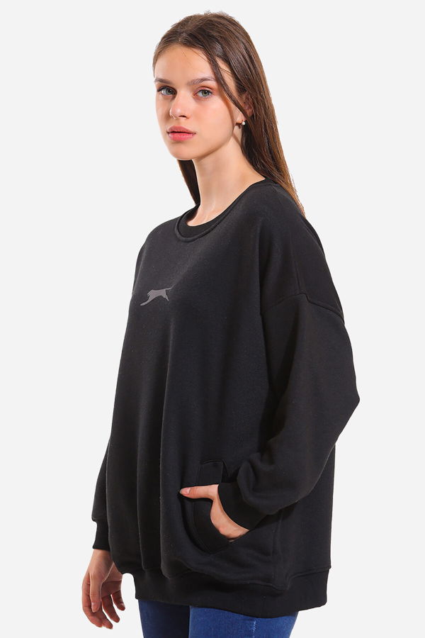 Slazenger PEER Oversize Kadın Sweatshirt Siyah