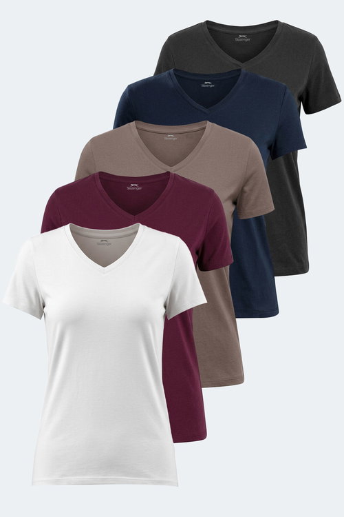 Slazenger PERICAS 5 li Set Kadın Tişört