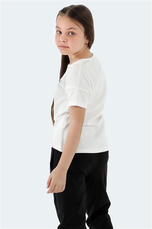 Slazenger PINA Kız Çocuk Kısa Kol T-Shirt Beyaz