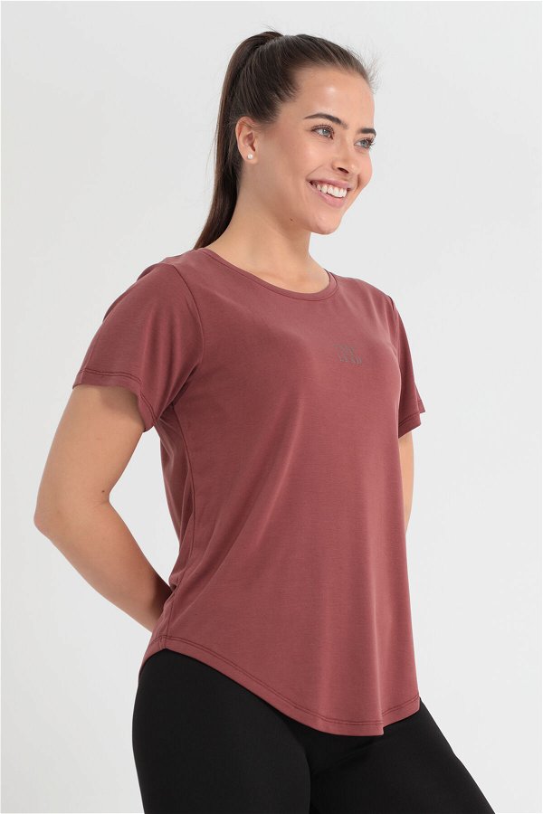 Slazenger PLUS Kadın Kısa Kol T-Shirt Tarçın