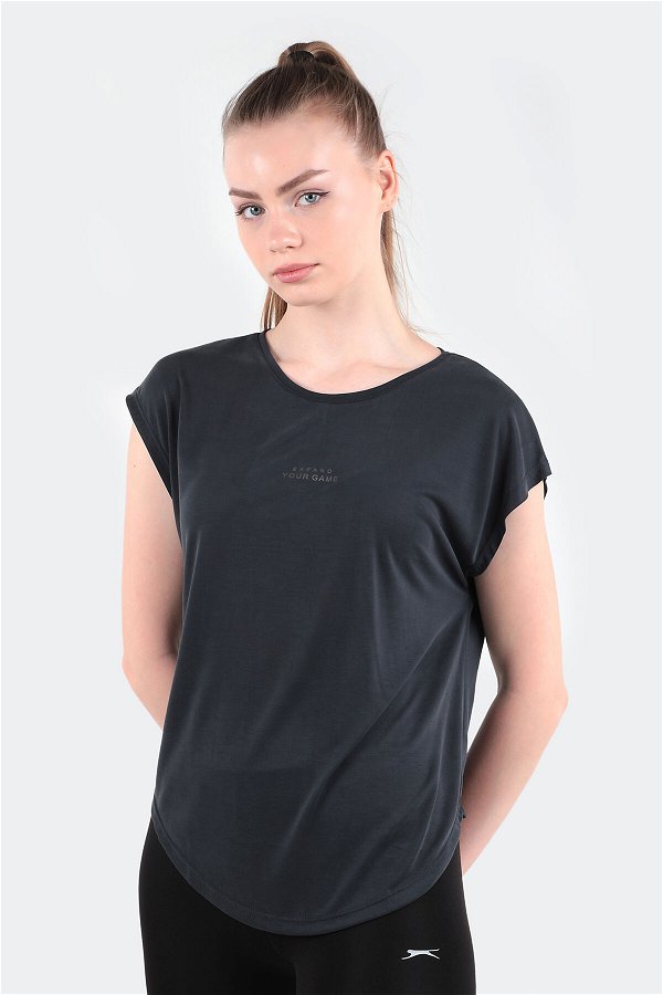 POLINA Kadın Kısa Kollu T-Shirt Koyu Gri