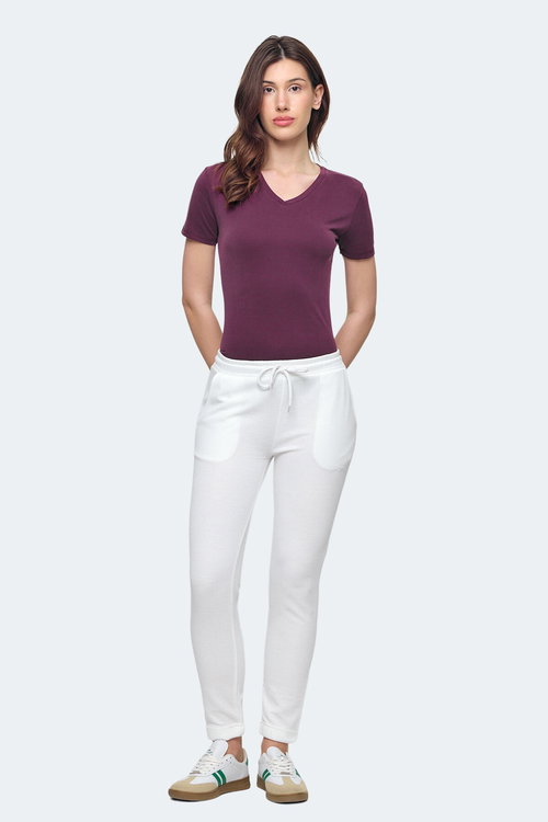 Slazenger POLL 2 Lİ SET Kadın Bej - Kırmızı Eşofman Altı