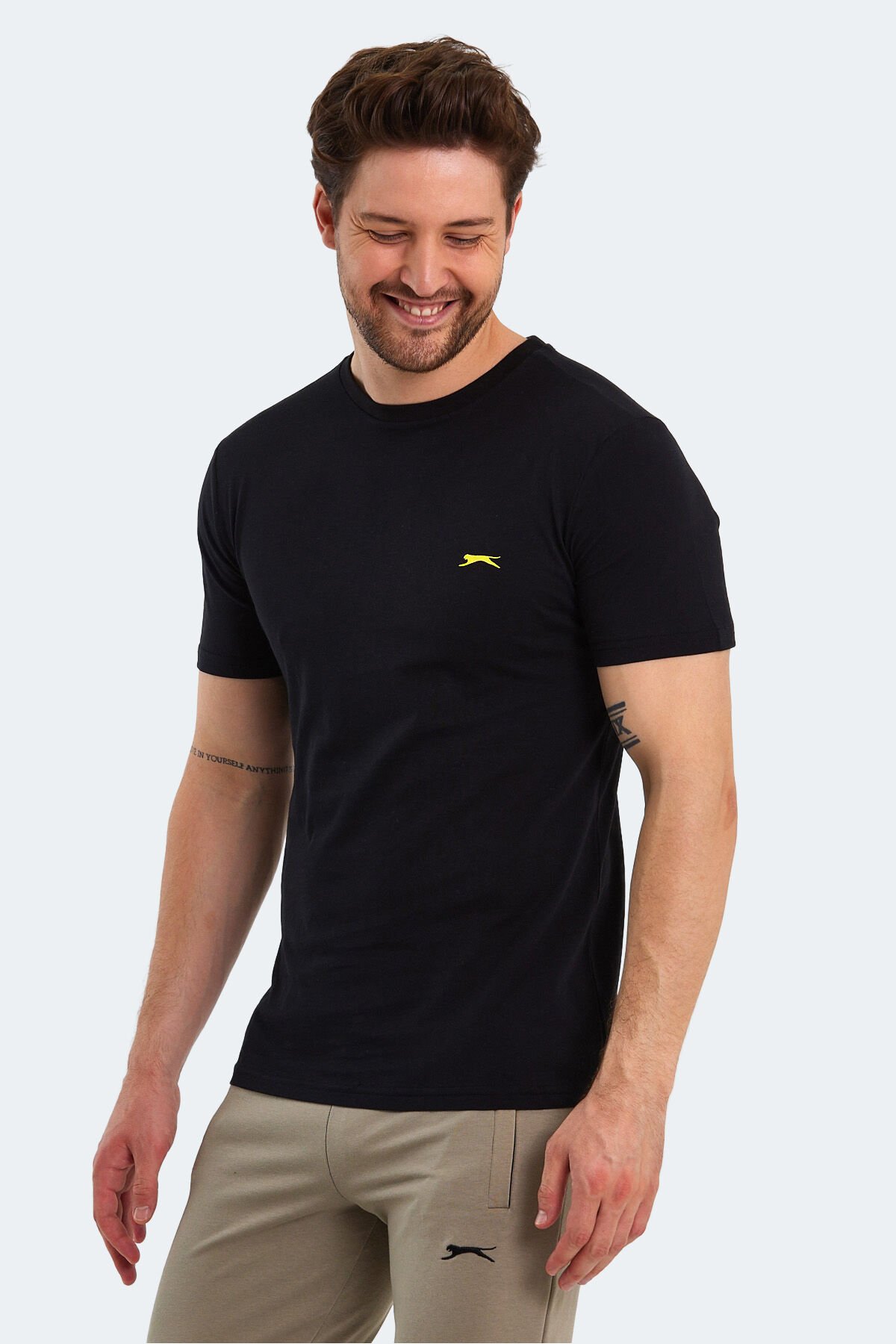 Slazenger POLL Erkek Kısa Kol T-Shirt Siyah - Thumbnail