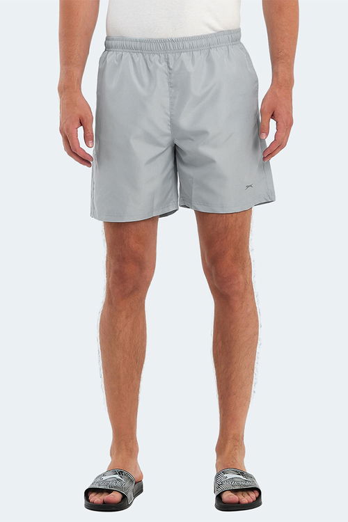 Slazenger RABI 2 li Set Erkek Cepli Deniz Şortu Gri - Kırmızı Mayo