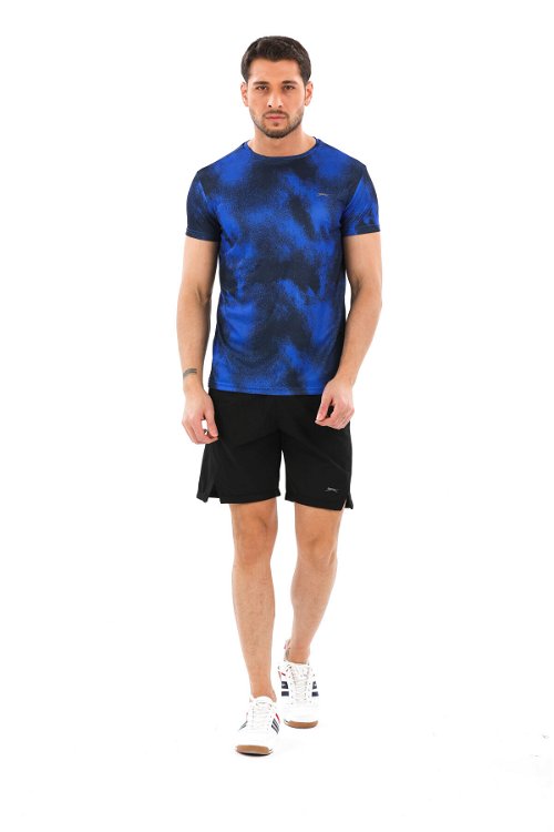 RADZIM Erkek Kısa Kollu T-Shirt Saks Mavi / Siyah