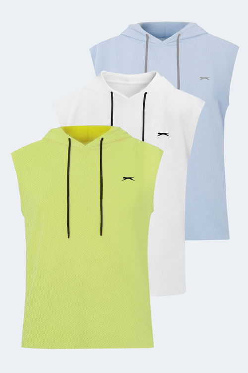 Slazenger RAG Erkek Atlet Beyaz - Mavi - Sarı