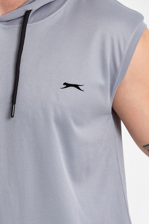 Slazenger RAG Erkek Kolsuz Gri Tişört