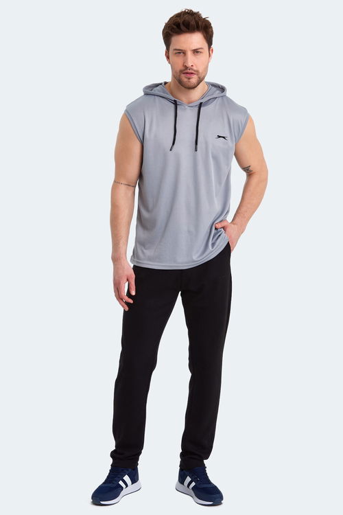 Slazenger RAG Erkek Kolsuz Gri Tişört