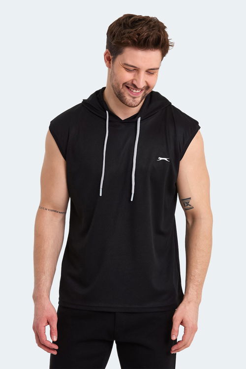 Slazenger RAG Erkek Kolsuz Siyah Tişört