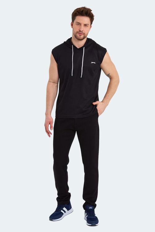 Slazenger RAG Erkek Kolsuz Siyah Tişört