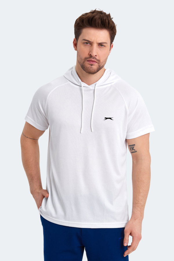 Slazenger RAGNA IN Erkek Kapüşonlu Beyaz Tişört