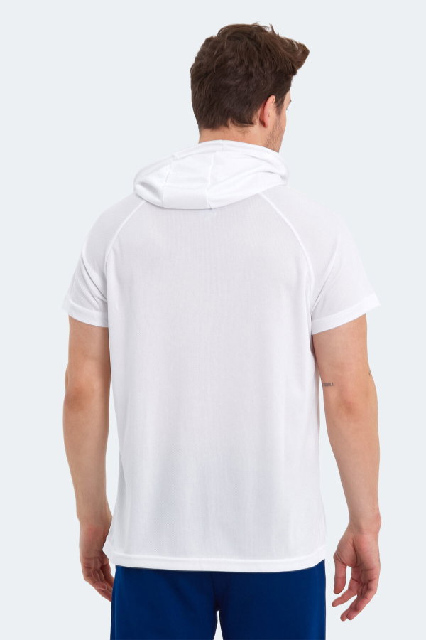 Slazenger RAGNA IN Erkek Kapüşonlu Beyaz Tişört