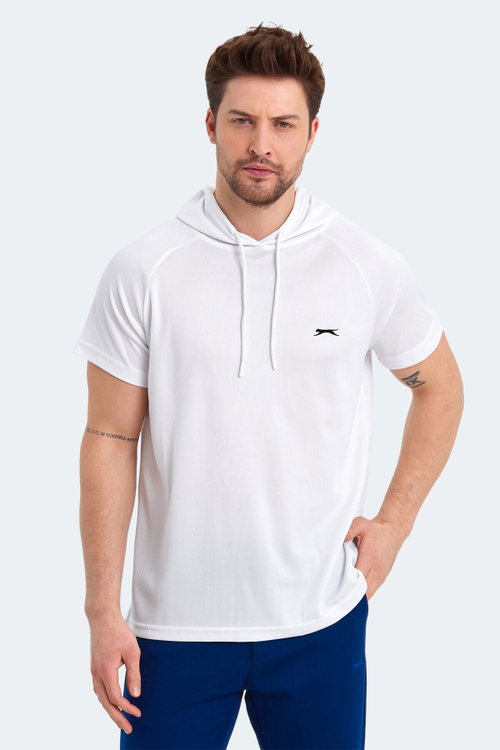 Slazenger RAGNA IN Erkek Kapüşonlu Beyaz Tişört
