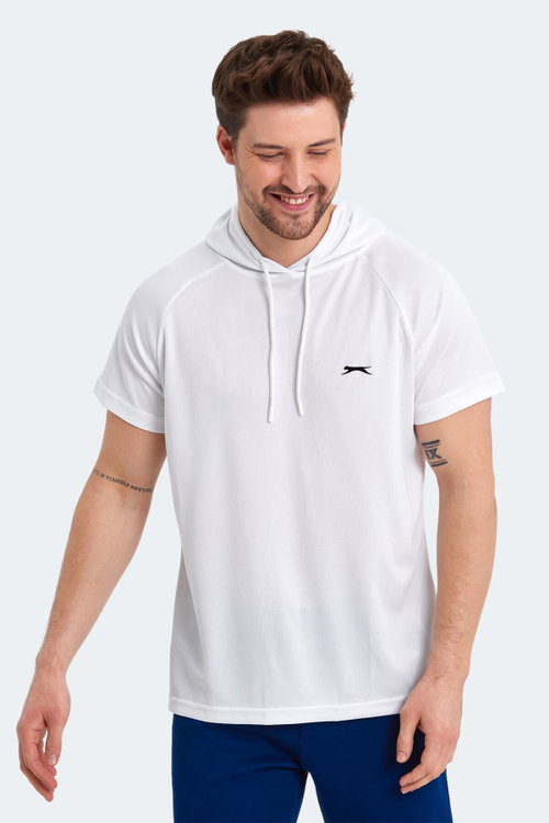 Slazenger RAGNA IN Erkek Kapüşonlu Beyaz Tişört