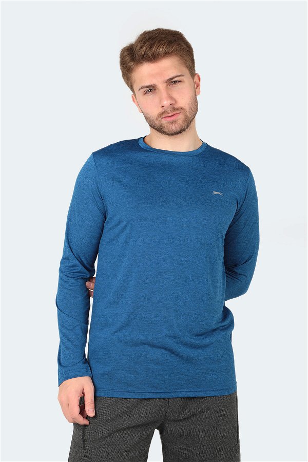 Slazenger RANALD Erkek Uzun Kol T-Shirt Saks Mavi
