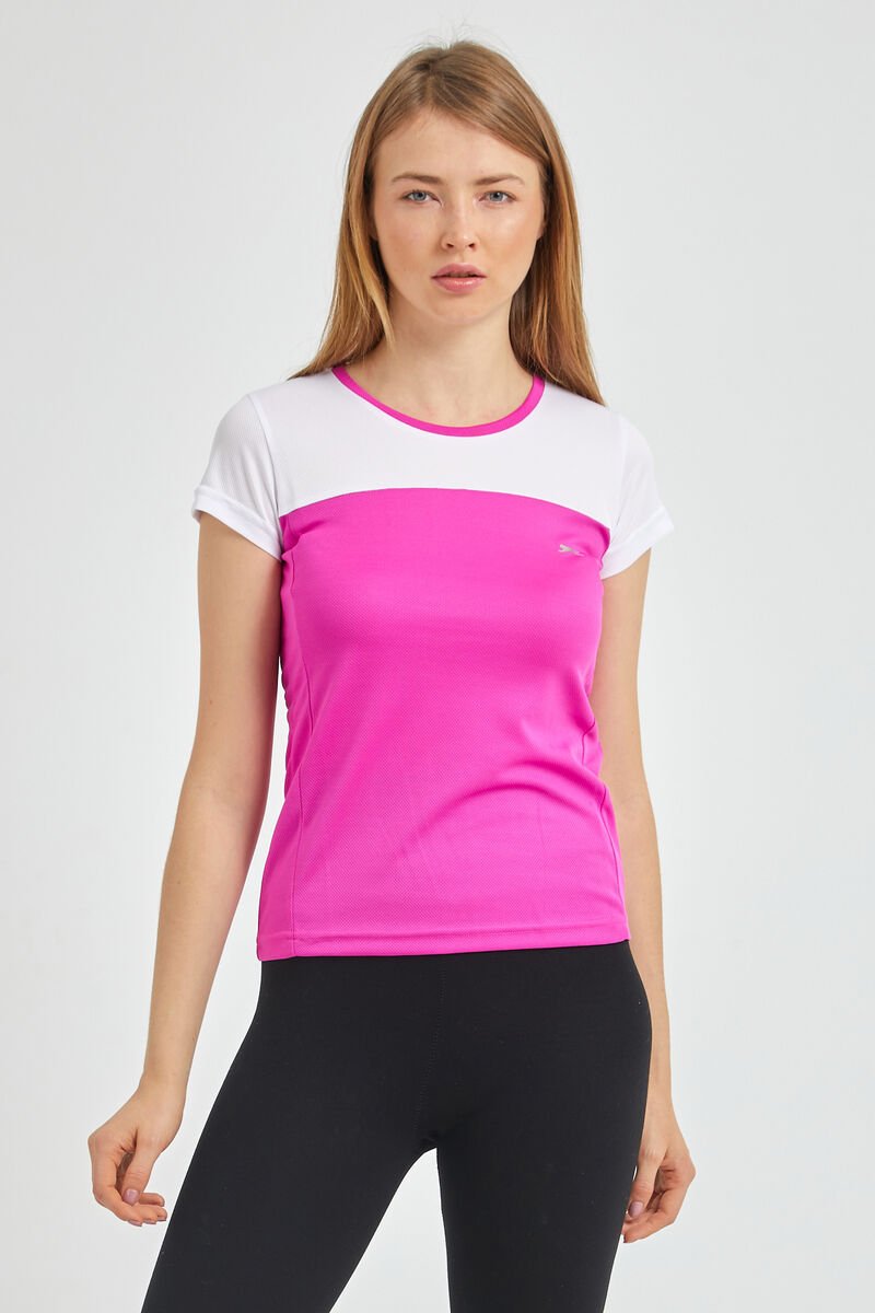 Slazenger RANDERS Kadın Kısa Kol T-Shirt Fuşya - Thumbnail