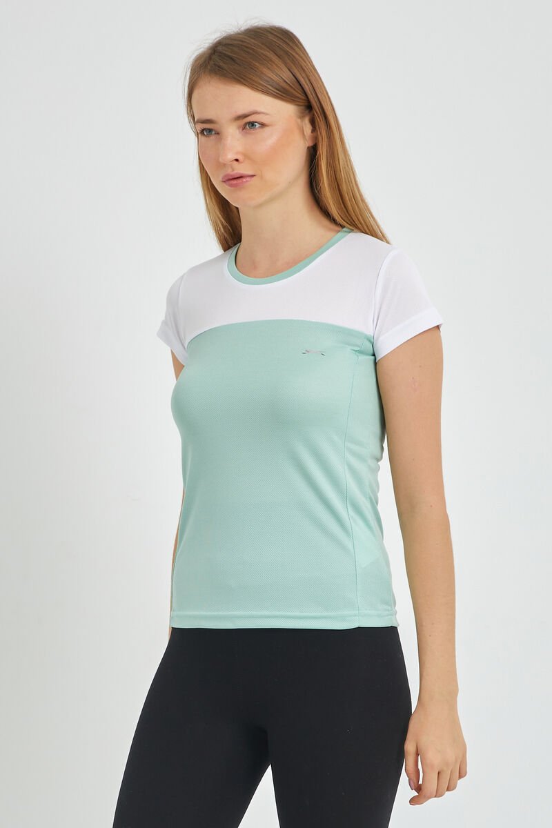 Slazenger RANDERS Kadın Kısa Kol T-Shirt Yeşil - Thumbnail