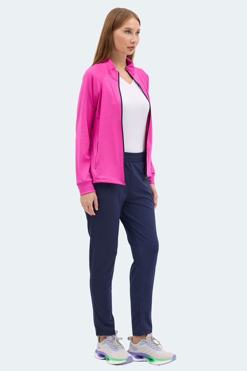 Slazenger RAQUEL IN Kadın Fermuarlı Dik Yaka Cepli Lila Eşofman Takımı