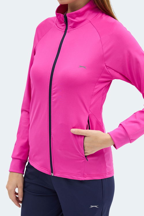 Slazenger RAQUEL IN Kadın Fermuarlı Dik Yaka Cepli Lila Eşofman Takımı