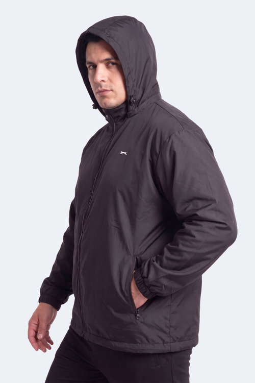 Slazenger RAREN JMB Erkek Büyük Beden Siyah Yağmurluk