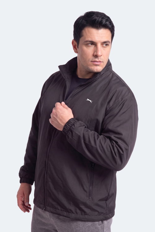 Slazenger RAREN JMB Erkek Büyük Beden Siyah Yağmurluk
