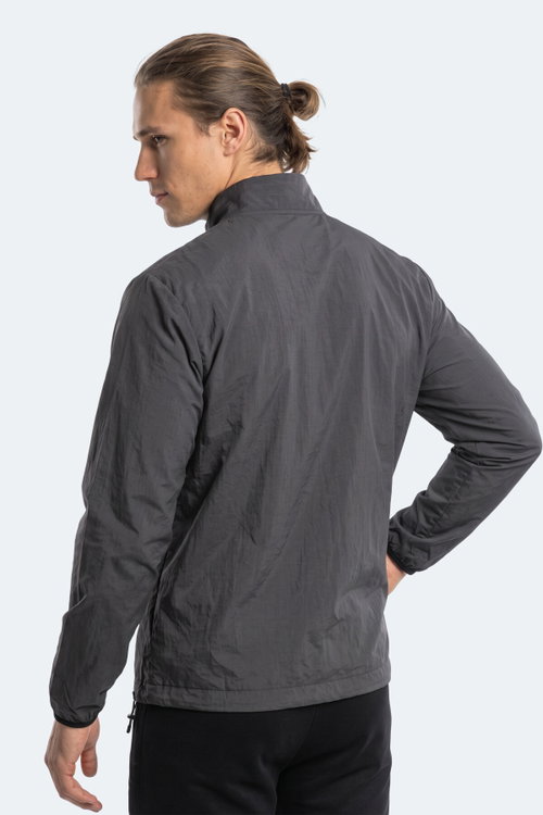 Slazenger RECKON Erkek Dik Yaka Fermuarlı Koyu Gri Yağmurluk