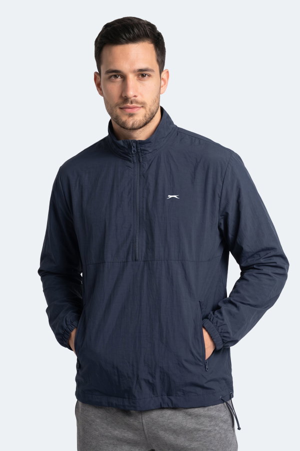 Slazenger RECKON Erkek Dik Yaka Fermuarlı Lacivert Yağmurluk