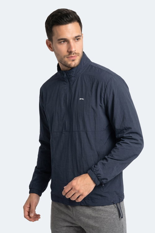 Slazenger RECKON Erkek Dik Yaka Fermuarlı Lacivert Yağmurluk