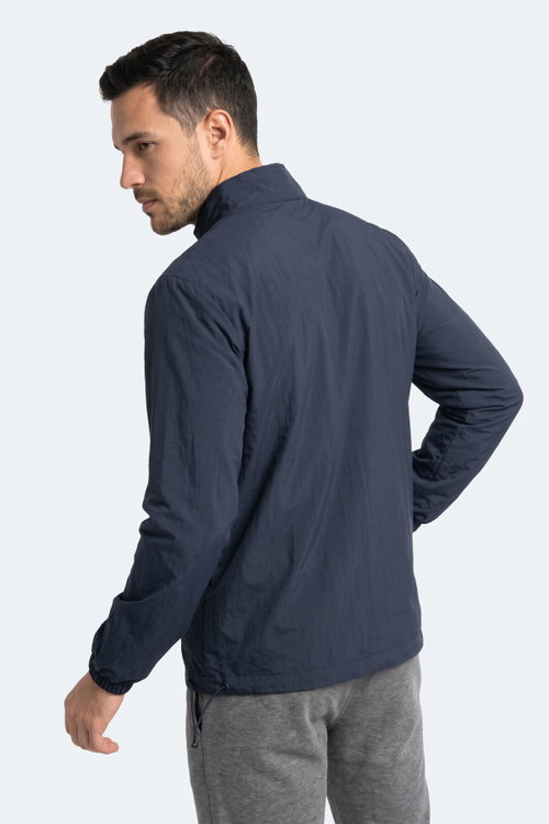 Slazenger RECKON Erkek Dik Yaka Fermuarlı Lacivert Yağmurluk