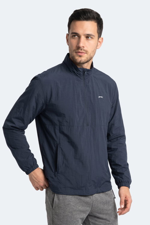 Slazenger RECKON Erkek Dik Yaka Fermuarlı Lacivert Yağmurluk