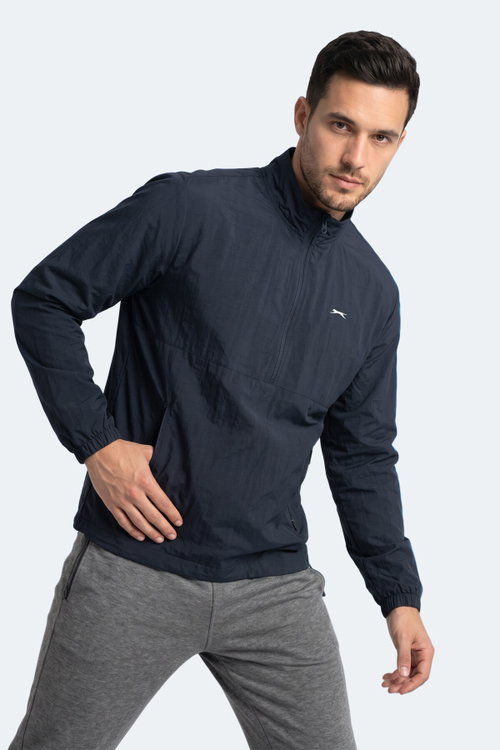 Slazenger RECKON Erkek Dik Yaka Fermuarlı Lacivert Yağmurluk
