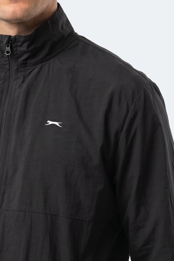 Slazenger RECKON Erkek Dik Yaka Fermuarlı Siyah Yağmurluk