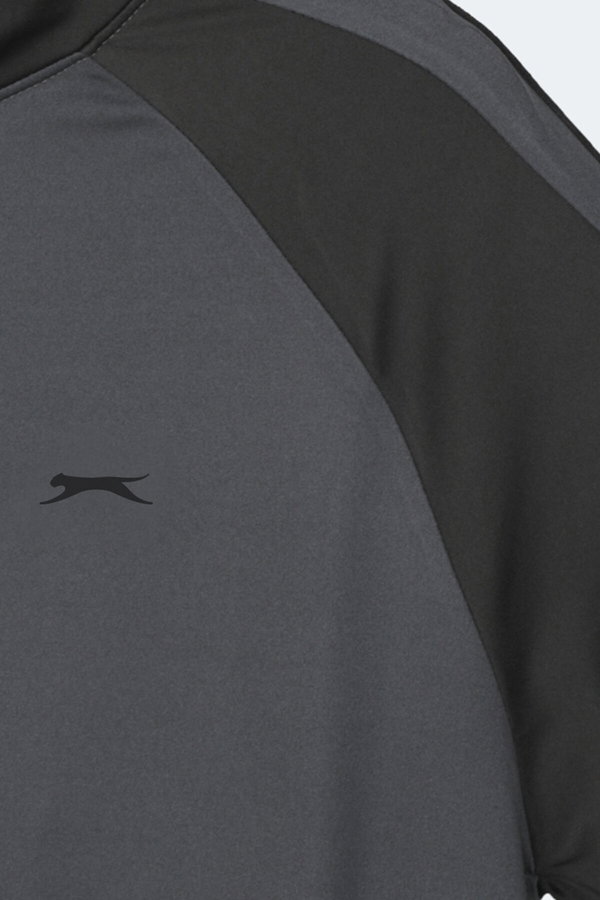 Slazenger REDORA Erkek Dik Yaka Fermuarlı Koyu Gri Sweatshırt