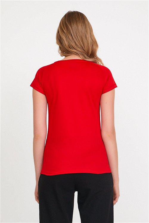 RELAX Kadın Kısa Kol T-Shirt Kırmızı