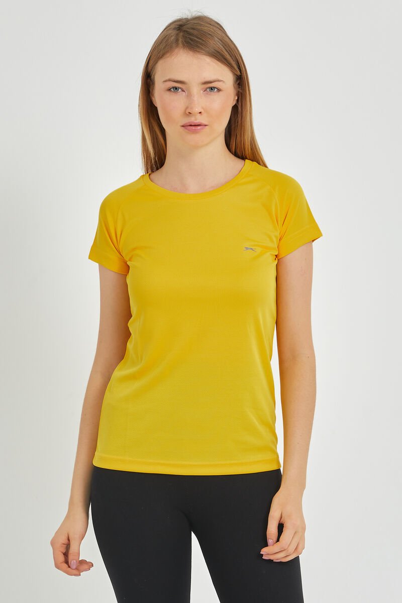 Slazenger RELAX Kadın Kısa Kol T-Shirt Sarı - Thumbnail