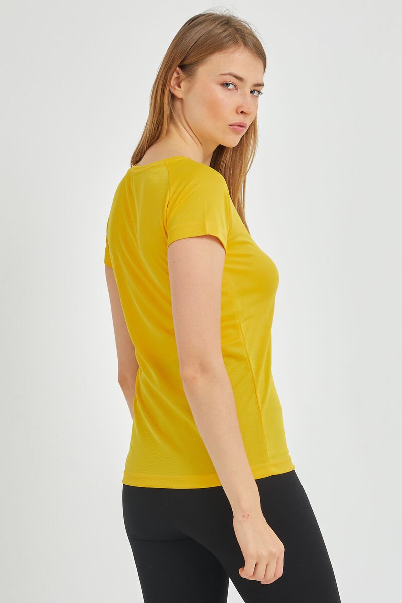Slazenger RELAX Kadın Kısa Kol T-Shirt Sarı - Thumbnail