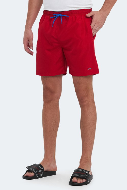 Slazenger RENO 2 Lİ SET Erkek Cepli Deniz Şortu Gri - Kırmızı Şort