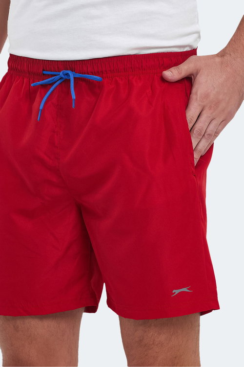 Slazenger RENO 2 Lİ SET Erkek Cepli Deniz Şortu Gri - Kırmızı Şort