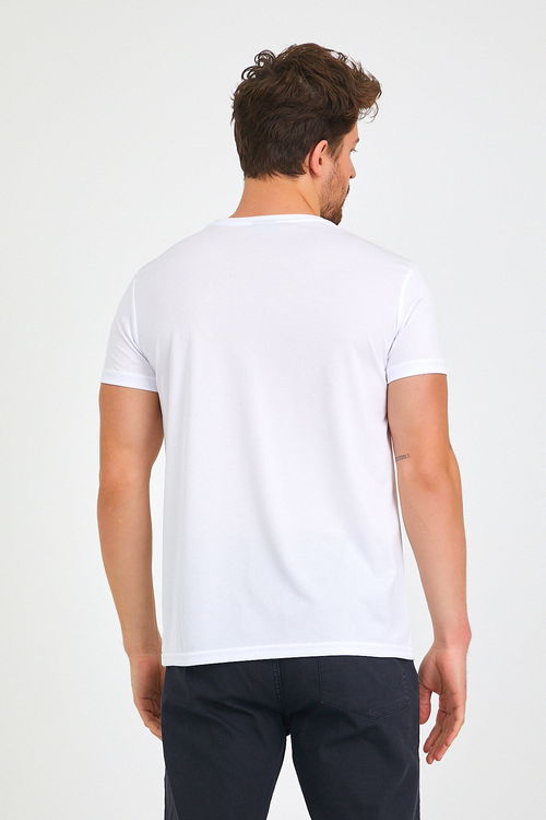 Slazenger REPUBLIC Erkek Tişört Beyaz
