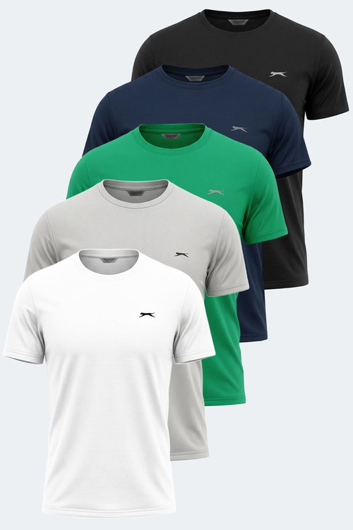 Slazenger REPUBLIC Erkek BEYAZ- SİYAH -AÇIK GRİ- LACİVERT- YEŞİL Tişört