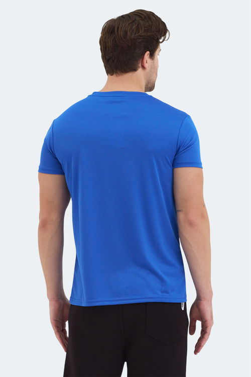 Slazenger REPUBLIC Erkek Saks Mavi Tişört