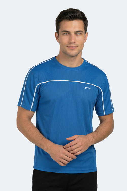 Slazenger REVIVE Erkek Saks Mavi Tişört