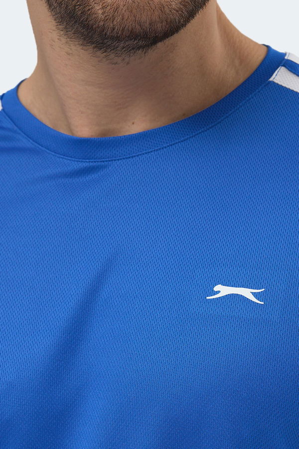 Slazenger REWIND Erkek Saks Mavi Tişört