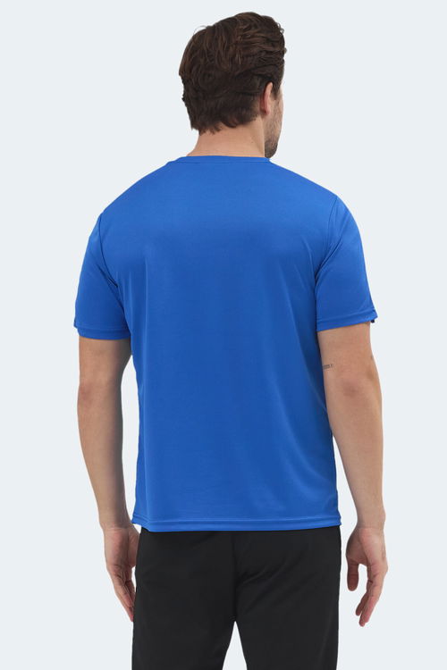 Slazenger REWIND Erkek Saks Mavi Tişört