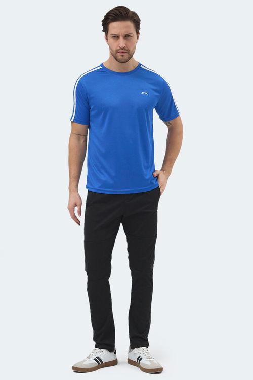 Slazenger REWIND Erkek Saks Mavi Tişört