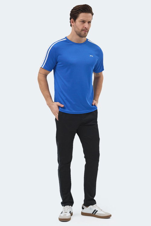 Slazenger REWIND Erkek Saks Mavi Tişört